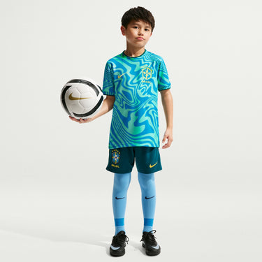 Brazil Big Kids' Nike Dri-FIT Soccer Pre-Match Short-Sleeve Top