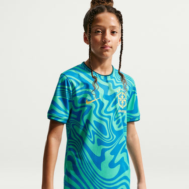 Brazil Big Kids' Nike Dri-FIT Soccer Pre-Match Short-Sleeve Top
