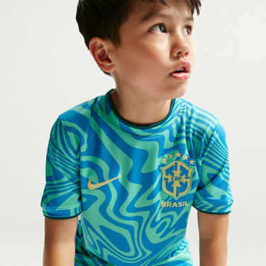 Brazil Big Kids' Nike Dri-FIT Soccer Pre-Match Short-Sleeve Top